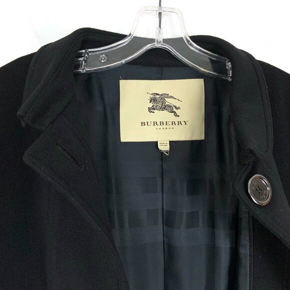 Burberry Prorsum Black Cashmere Blend Pleated Midi Length Trench Coat M - Picture 2 of 16